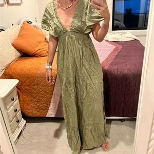 NWT olive green tiered maxi dress